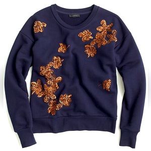 J. Crew Sequin Floral Sweatshirt | Sz Small